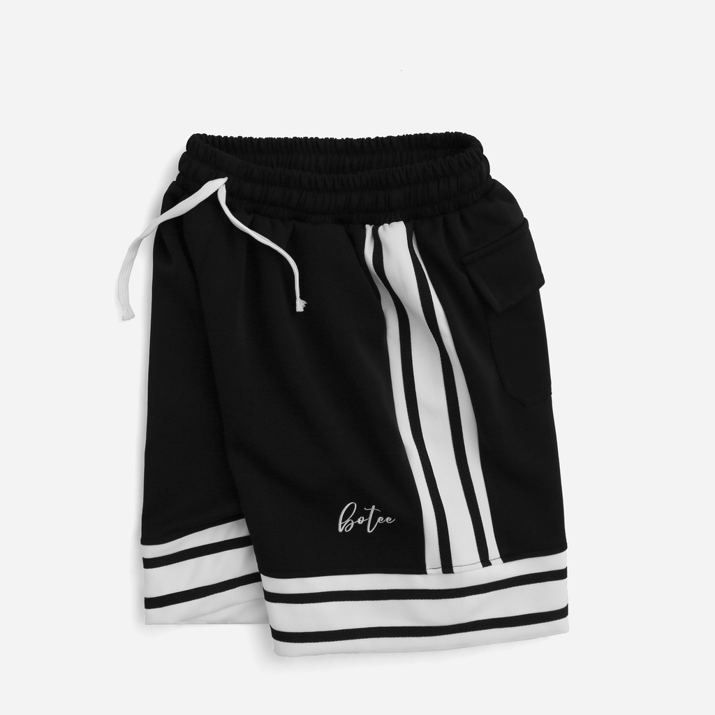 Quần short thun nam Basketball túi hộp Botee chất poly co giản, Fullbox