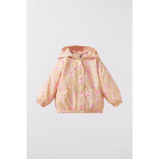 Áo khoác hoa nhí có mũ sẵn sale China sz 12-18m