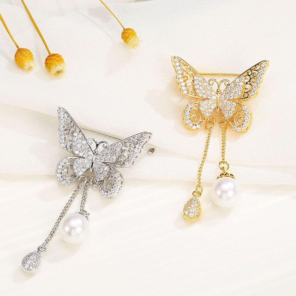 MXGOODS Ghim Cài Áo Hình Bướm Đính Đá Nhân Tạo Thời Trang Cho Nữ