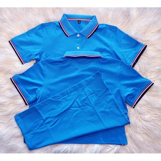 ÁO POLO CHẤT POLY PHỐI SỌC - XANH YA BT8