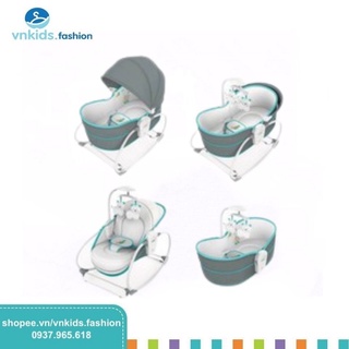 free ship !!! Nôi rung kiêm ghế bập bênh cho bé 5 trong 1 Mastela - GHI XANH