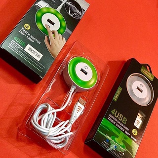 Hub 4 Cổng Usb Đèn Led 1 Chạm - Computer Car Usb Charge