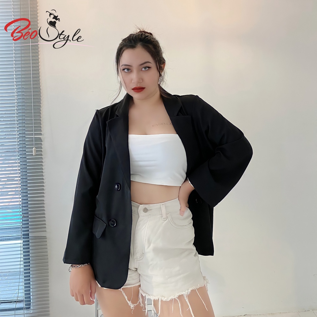 Áo Blazer - Áo Vest kiểu Hàn Quốc Bigsize AKBS024 Dành cho các nàng từ 55-95kg - Mặc đi chơi , dạo phố , công sở
