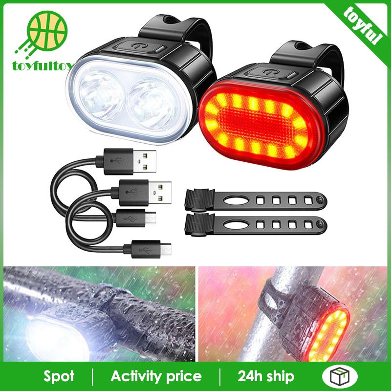 Đèn Pha LED Chống Thấm Nước Sạc USB Cho Xe Đạp Địa Hình