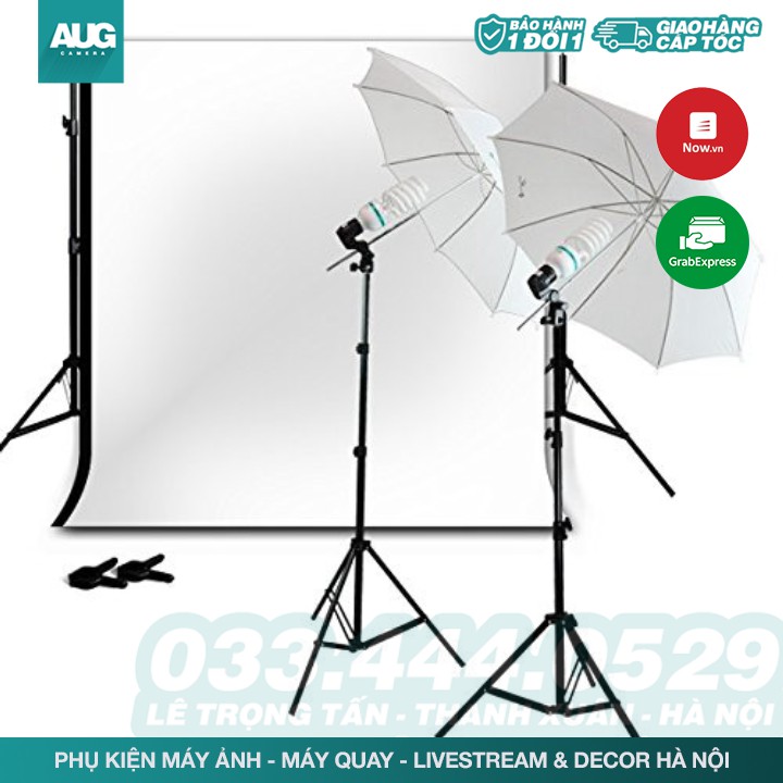 Dù tản sáng đèn, Ô Tản Sáng flash hoặc đèn Studio 83/110cm (bạc phản sáng/ trắng xuyên sáng) - AUG Camera Hà Nội