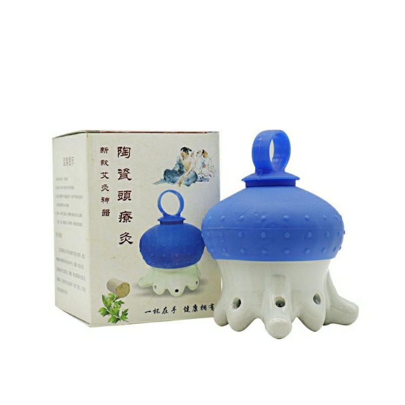 Cốc Xông Ngải Cứu Phù Dương Gốm Sứ Hình Bạch Tuộc.Dụng Cụ Spa Làm Đẹp Mát Xa Đầu Cổ Vai Gáy Gội Đầu Dưỡng Sinh