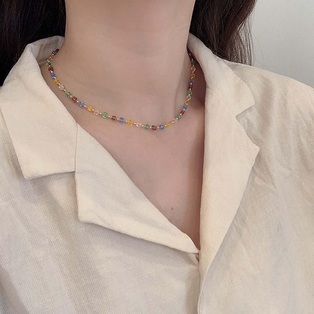 MOCHO Vòng cổ Choker Đính Hạt Đơn Giản Phong Cách Hàn Quốc Cho Nữ