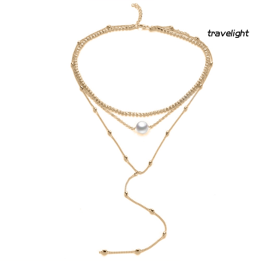 Vòng Cổ Choker Nhiều Lớp Đính Ngọc Trai Nhân Tạo Thời Trang Dành Cho Nữ