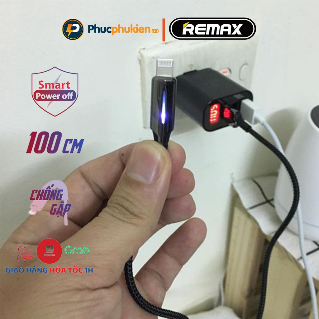 Cáp sạc tự ngắt chính hãng Remax 123i sạc nhanh 12w cho iP5S đến 13 Pro max Phúc Phụ Kiện