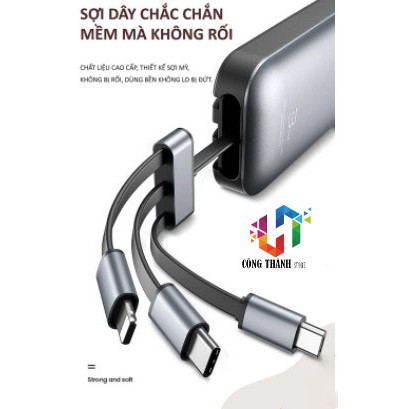 [Hàng Chính Hãng] Cáp sạc điện thoại, truyền dữ liệu điện thoại 3 in 1 X6