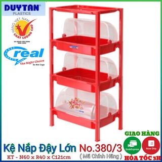 { Tổng kho giá rẻ }Kệ đựng chén có nắp Lớn 3 ngăn- 4 tầng - 59.5 x 40.5 x 121 cm -Cty Nhựa Duy Tân