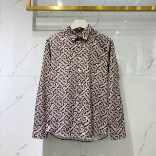 Burberr 2020 autumn and winter new men's shirt full of TB logo long-sleeved shirt