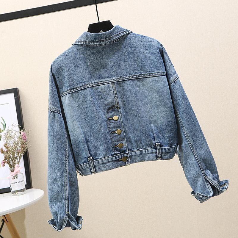 Áo Khoác Jeans Chất Đẹp Thiết Kế Vải Dày Mịn Áo Bò Đính Cúc Sau Lưng Bắt Mắt Jl12