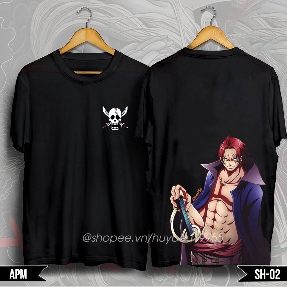 Áo thun One piece Shanks, áo phông onepiece Shanks tóc đỏ mẫu mới chất liệu cotton thoáng mát