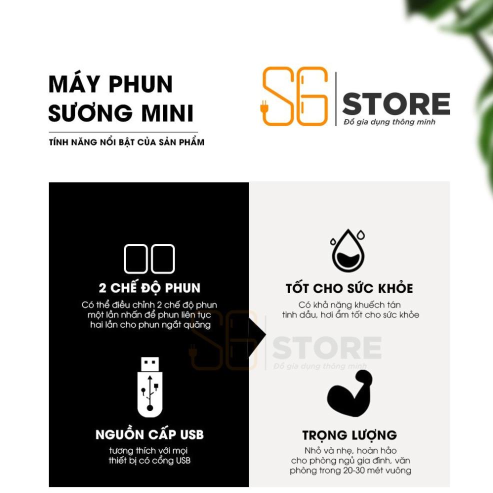 Máy xông tinh dầu mini 250ml S6 phun sương tạo ẩm khuếch tán tinh dầu có đèn led dây cắm usb cho phòng khách phòng ngủ