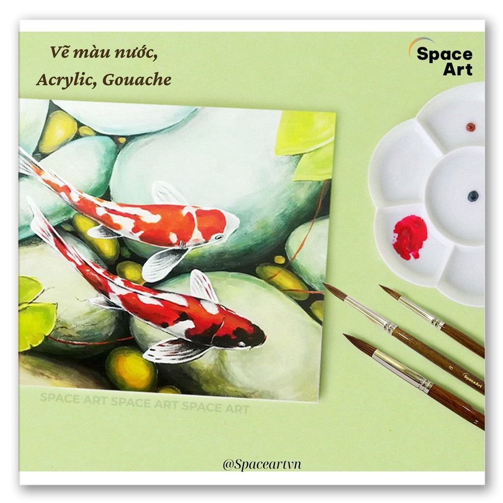 Cọ vẽ Nhọn Tròn Lông Chồn Space Art Taipei SP101 vẽ màu nước, acrylic, màu bột,sơn dầu