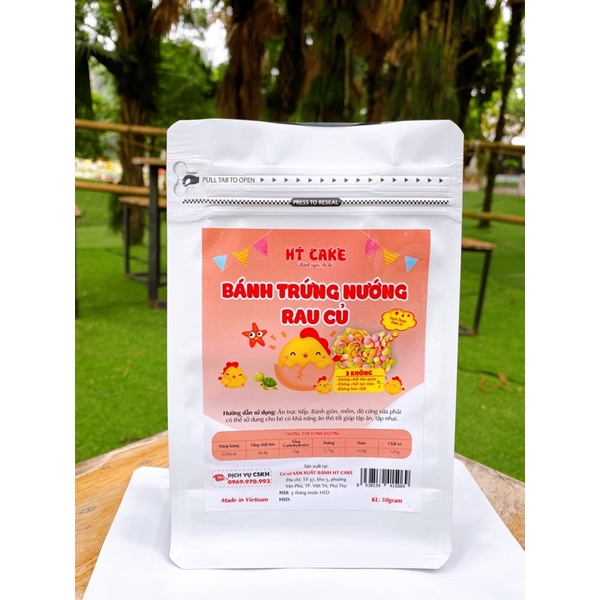 Bánh ăn dặm rau củ tự nhiên lòng đỏ trứng gà HT Cake cho bé 6 tháng 50g