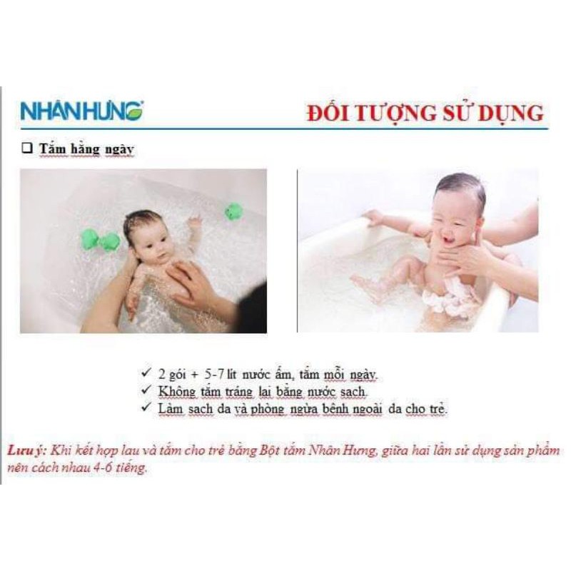 Bột tắm trẻ em Nhân Hưng hàng chính hãng