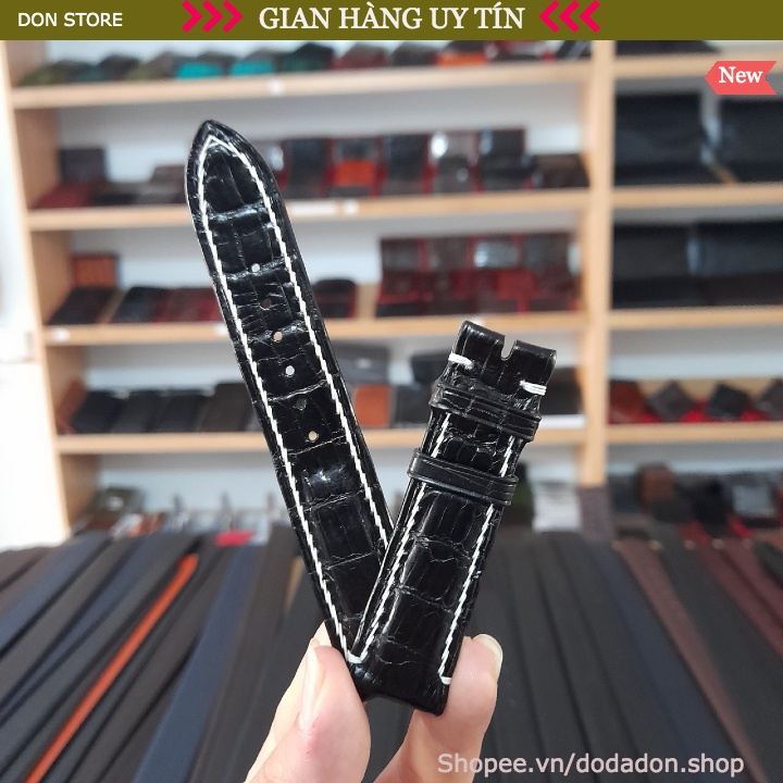 Dây Đồng Hồ Cá Sấu Khâu Móc Bằng Tay Chỉ Nổi Cao Cấp (HÀNG VIP) BH 24 THÁNG
