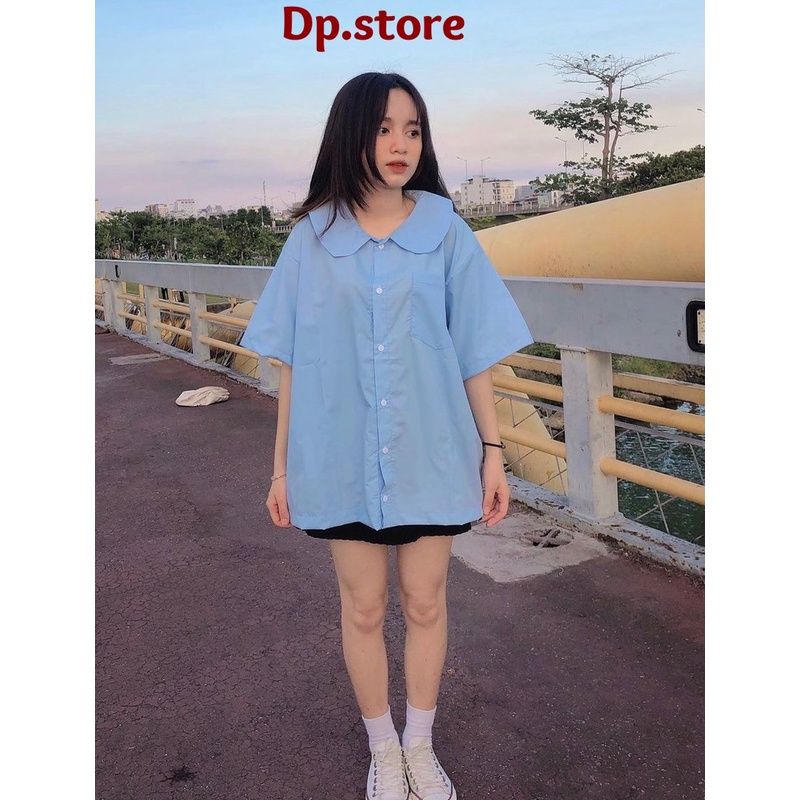 Áo sơ mi nữ thiết kế cổ bèo form rộng tay lỡ DPS - Thun kiểu học sinh công sở thanh lịch tiểu thư retro hàn quốc ulzzang