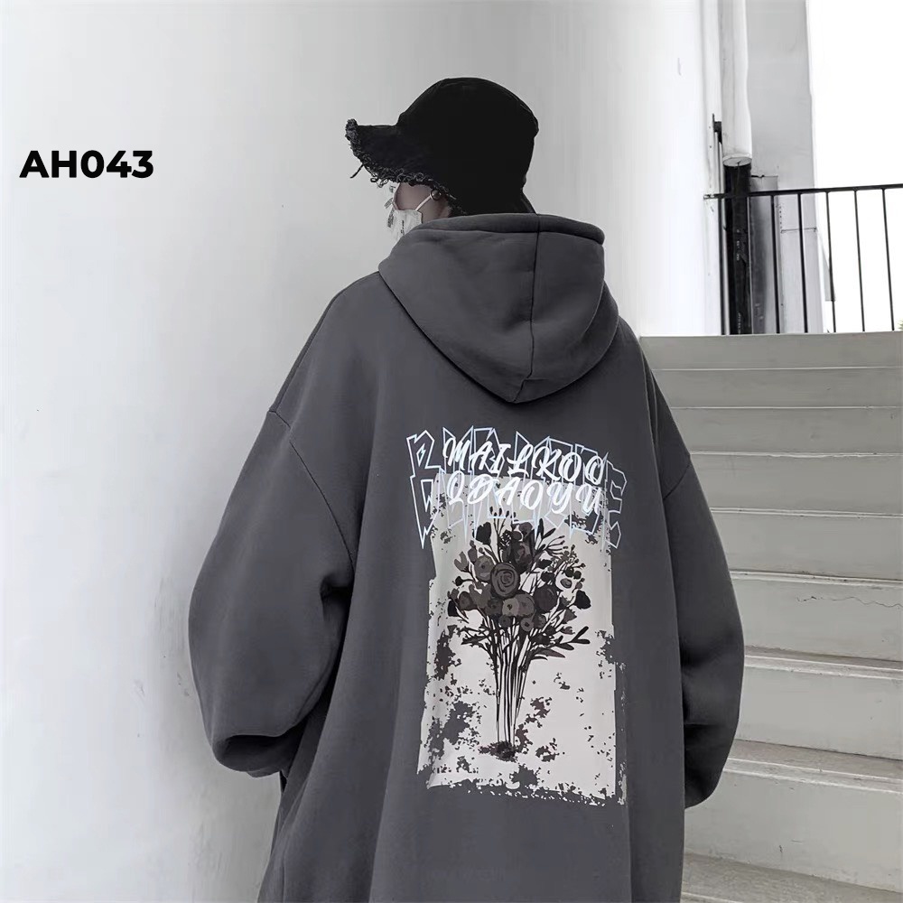 Áo hoodie phông Unisex nam nữ form rộng Cotton mềm mại AH043