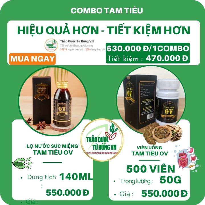 Combo Nước Xúc Miệng Tam Tiêu Và Viên Uống Phòng Ngừa Hôi Miệng Hiệu Quả