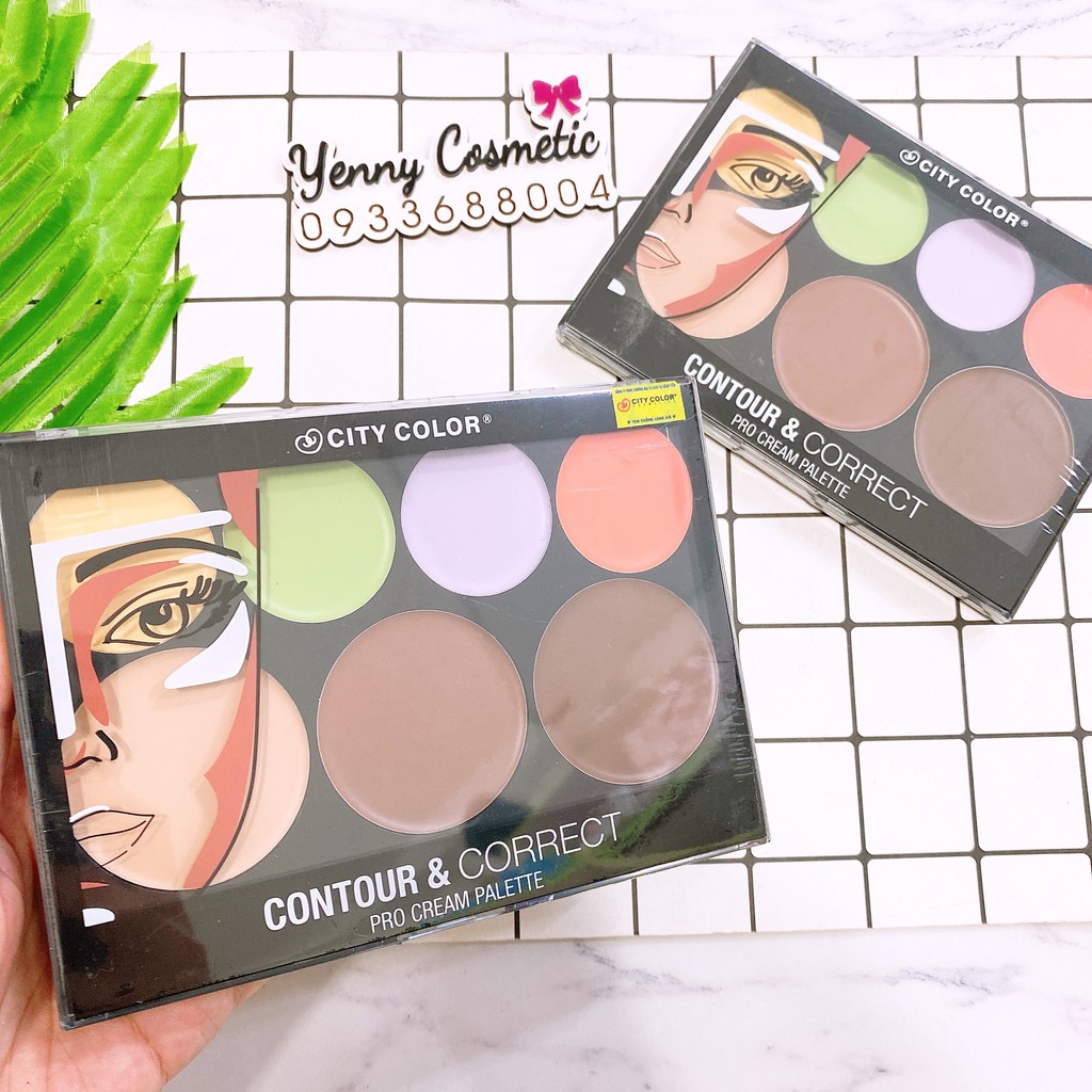 Bảng tạo khối Che khuyết điểm City Color Cosmetics Contour and Correct cream Palette