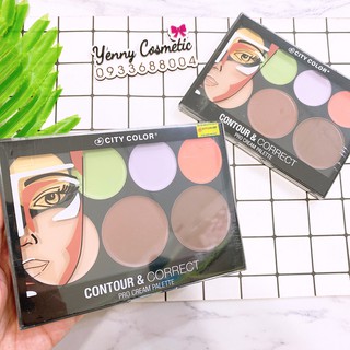 Bảng tạo khối Che khuyết điểm City Color Cosmetics Contour and Correct cream Palette