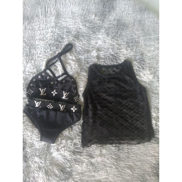 Set bikini kèm áo lưới