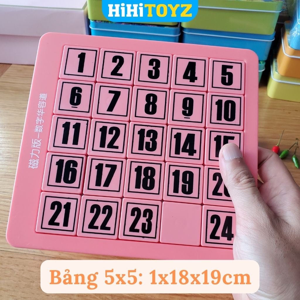 Klotski Bảng Trượt Số Từ Tính cho bé, Đồ chơi xếp số nam châm giáo dục sớm cho trẻ HiHiTOYZ