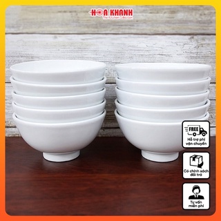 [GHN] Bộ 10 Chén Ăn Cơm Sứ Màu Trắng Đường Kính 11cm - Bộ chén Hàng Việt Nam Chất Lượng Cao-BỘ 10 HÉN SỨ TRẮNG