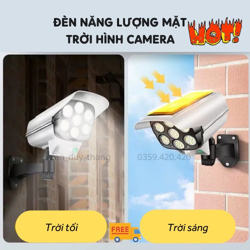 Đèn Năng Lượng Mặt Trời Hình Camera Chống Trộm Kèm Điều Khiển, Đèn Thắng Duy