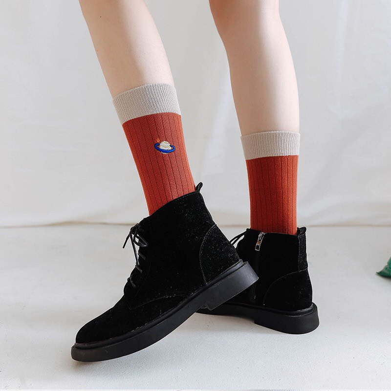 Vớ/ Tất Cổ Cao Địa Cầu Nam/ Nữ ERASHOP 075389 - Vải Co Giãn 4 Chiều Freesize, Phù Hợp Mang Giày Sneaker, Boot, Rẻ Đẹp