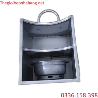 Hộp xách xô than, giỏ xách xô than, Xách xô than inox dành cho nhà hàng quán ăn, hộp đựng xô than inox