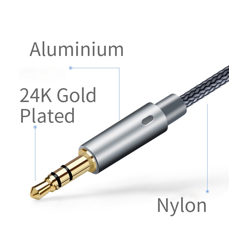 Dây cáp âm thanh PFFEE mạ vàng 24K chốt cắm 3.5mm