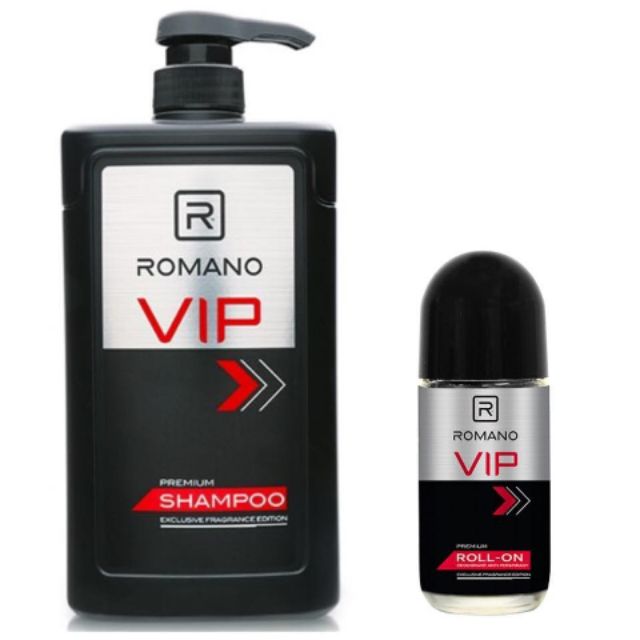 Dầu gội Romano Vip Premium 650ml + Lăn khử mùi Vip 50ml