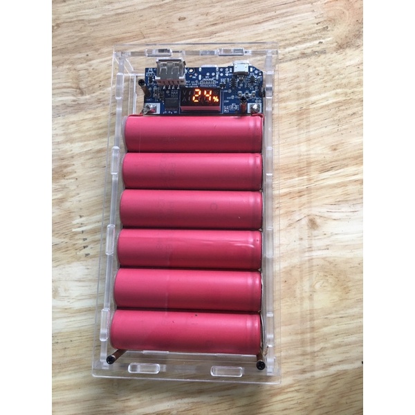 Box mica sack dự phòng không pin 6 cell 18650 Qc 3.0