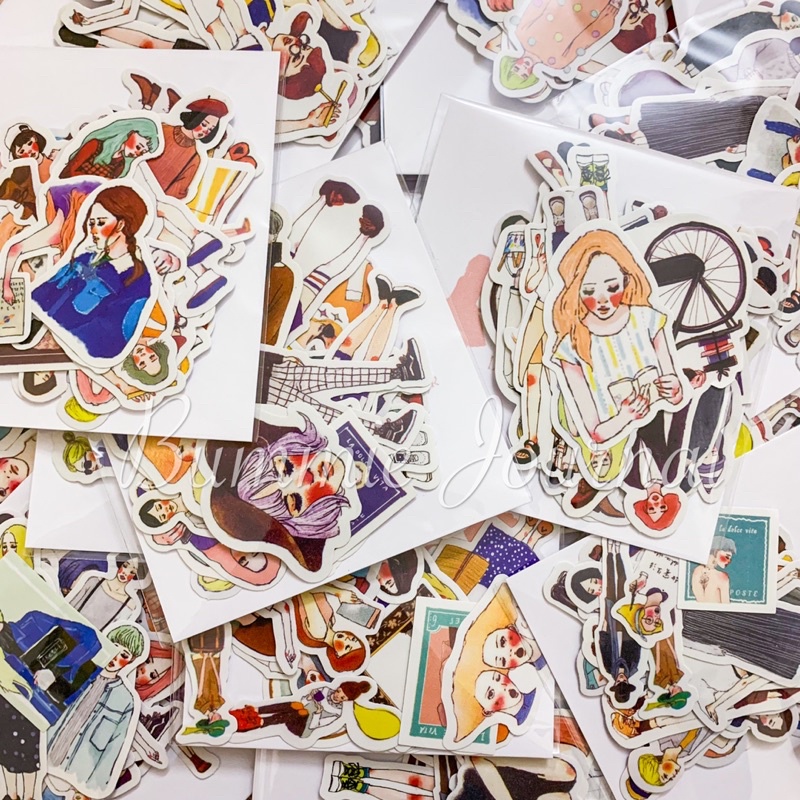 Set 30 sticker cô gái mix ngẫu nhiên không trùng mẫu
