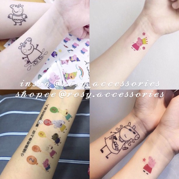 ROSY - HÌNH XĂM DÁN TATTOO MINI PEPPA PIG CUTE