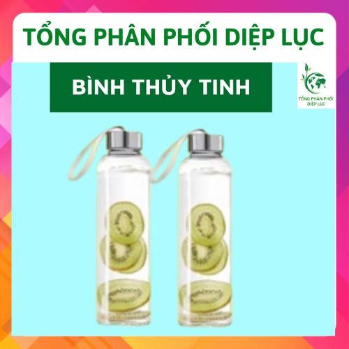 (GIÁ THANH LÝ) Bình Nước Thủy Tinh, Chai Detox Có Dây Xách 500ml Tiện Lợi Mang Theo Phù Hợp Mọi Đối Tượng