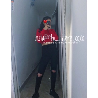 set cvay Jean + áo crop nỉ