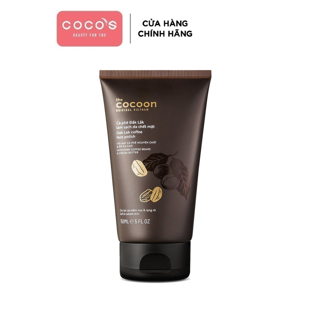 [DẠNG TUÝT] Kem Tẩy Da Chết Chiết Xuất Cà Phê Đắk Lắk Cocoon Dak Lak Coffee Face Polish 150ml