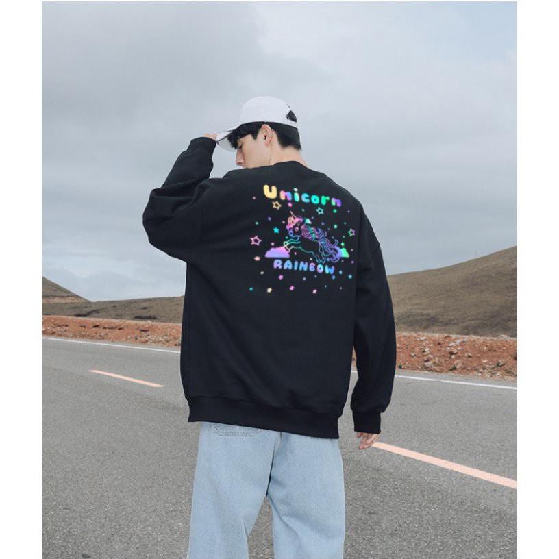 Áo Sweater Unicorn Rainbow Phản Quang, Aó Nỉ Dài Tay Nam Nữ Cá Tính - AS89