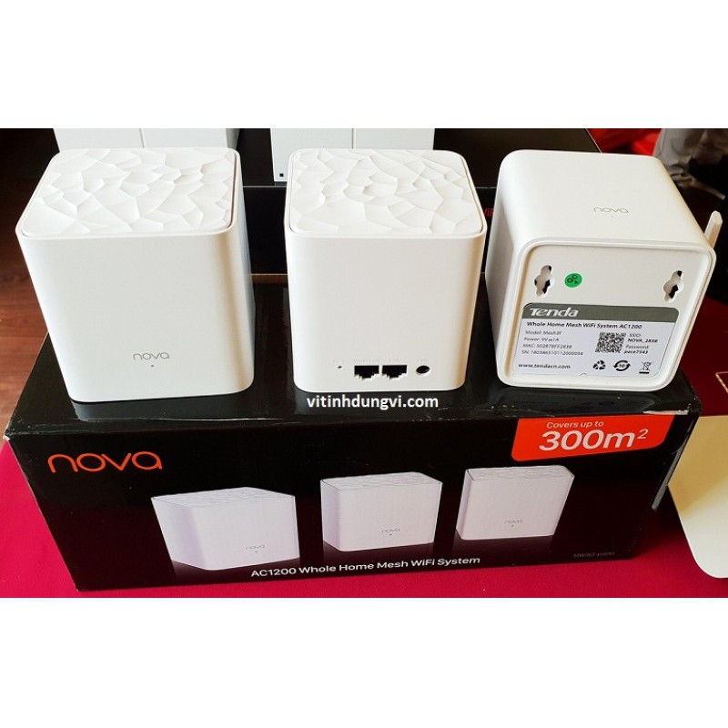 Bộ 3 cục wifi mesh không dây Tenda Nova MW3 ghép nối nhiều thiết bị cùng 1 tên wifi