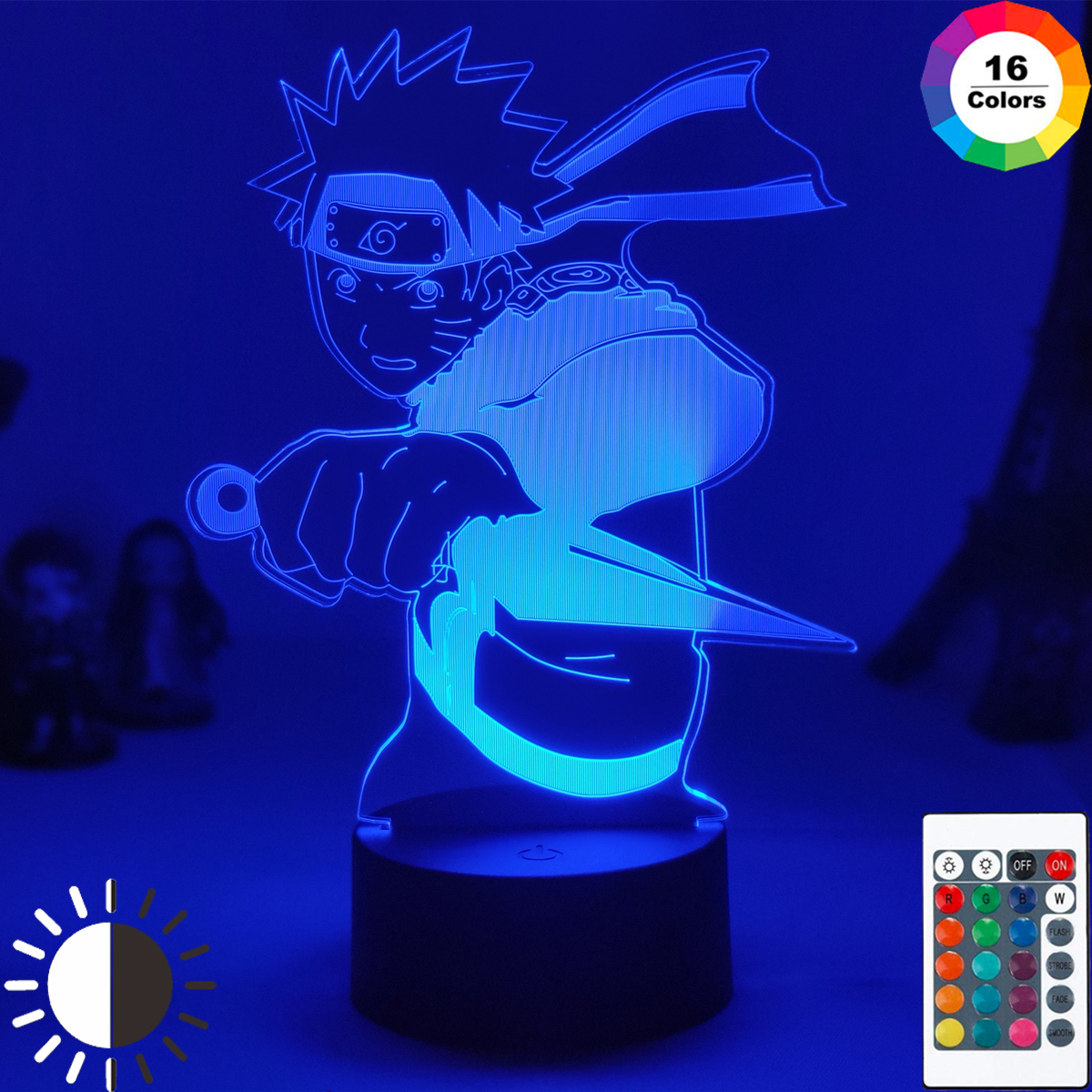 Đèn Led 3d Hình Naruto Kakashi Uzumaki Dùng Trang Trí Bàn Làm Việc