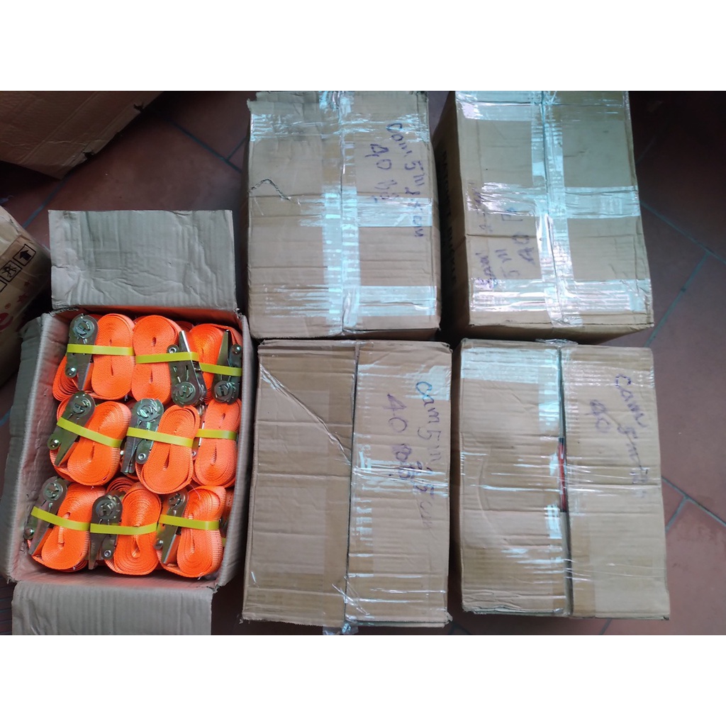 Dây cảo chằng hàng tăng đơ bản 2,5cm tăng chỉnh, cố định hàng hóa (chiều dài 3,4,5,6,8m tải trọng 800kg)