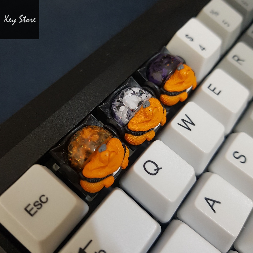 Nút bàn phím cơ artisan keycap sirius màu cam carbon