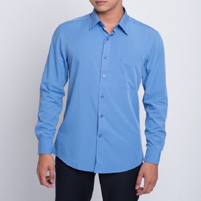 Áo sơ mi nam dài tay Owen dáng Regular Fit màu xanh - AR80935D