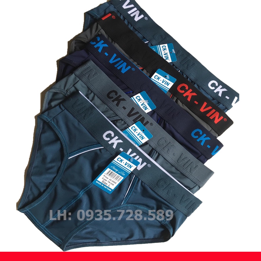 Combo 5 quần lót nam thun lạnh tam giác, hàng cao cấp CK_VIN  bảng lưng bự- chất thấm hút mồ hôi, kháng khuẩn