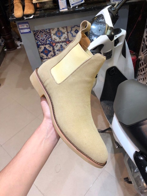 Giầy Chelsea Boots da lộn Tan Sữa,Đen,Nâu thích hợp với quần jeans,âu